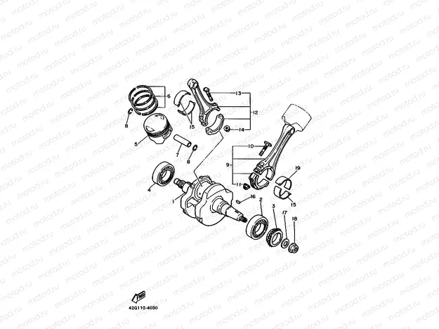 Crankshiyaft. Piston