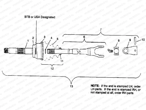 CV JOINT - BTB Magnum 6X6 W968744 and Swedish Magnum 6X6 S968744 (4936073607B006) | CV JOINT - BTB Magnum 6X6 W968744 and Swedish Magnum 6X6 S968744 (4936073607B006)