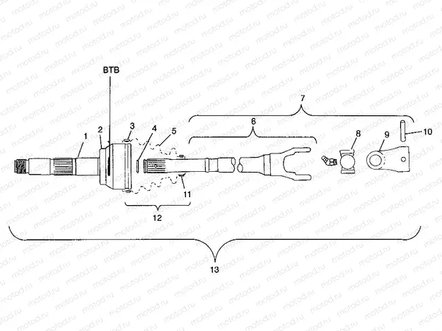 CV JOINT - BTB Scrambler 400 W98BC38C (4947254725B004) | CV JOINT - BTB Scrambler 400 W98BC38C (4947254725B004)