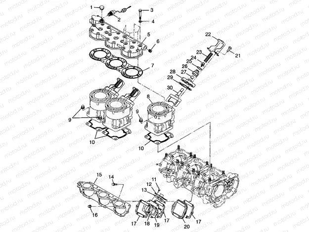 CYLINDER | CYLINDER, HEAD & EXHAUST VALVES - B984978 (4945834583c003)