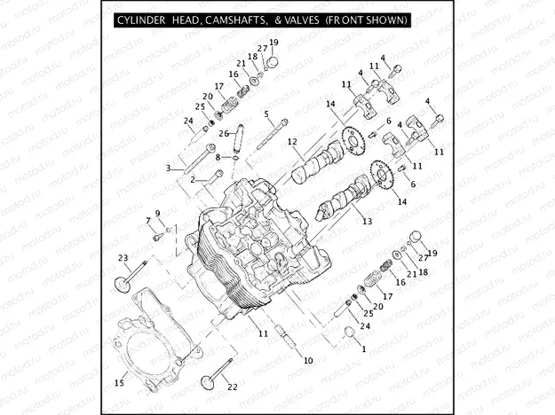CYLINDER HEAD, CAMSHAFTS, & VALVES (1 OF 2)