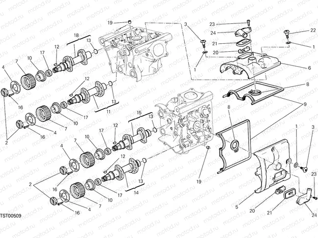 CYLINDER HEAD : TIMING SYSTEM [MOD:M 821]
