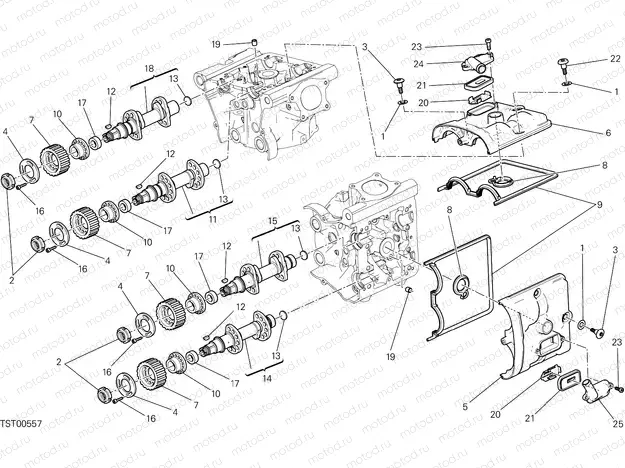 CYLINDER HEAD : TIMING SYSTEM [MOD:M821 STR]