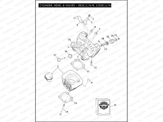 CYLINDER, HEAD, & VALVES - 883C/L/N/R, 1200C/L/N/X