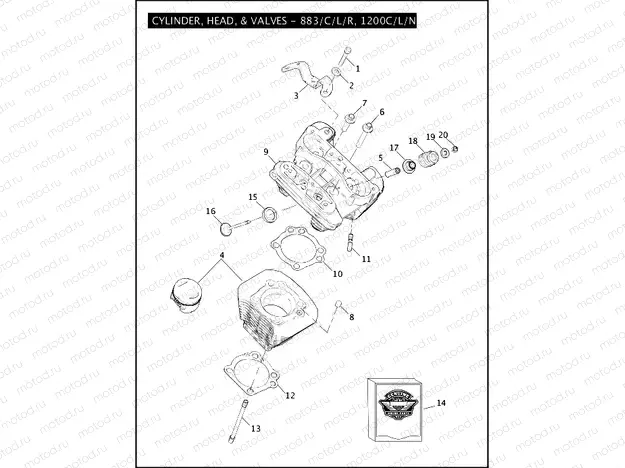 CYLINDER, HEAD, & VALVES - 883/C/L/R, 1200C/L/N/R