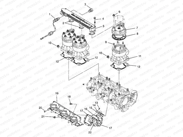 CYLINDER & MANIFOLD SL 650 B954058 (4930483048B013) | CYLINDER & MANIFOLD SL 650 B954058 (4930483048B013)