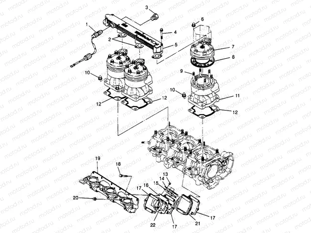 CYLINDER & MANIFOLD  SLX 780 B954287 (4933953395B014) | CYLINDER & MANIFOLD  SLX 780 B954287 (4933953395B014)