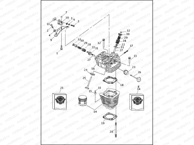 CYLINDERS, HEADS & VALVES - VÂ²â¢ - REAR SHOWN (2 OF 2)