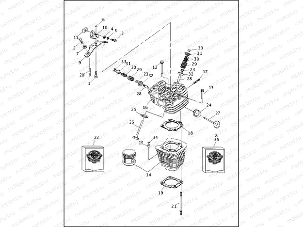 CYLINDERS, HEADS & VALVES V2â¢ - REAR SHOWN (1 OF 2)