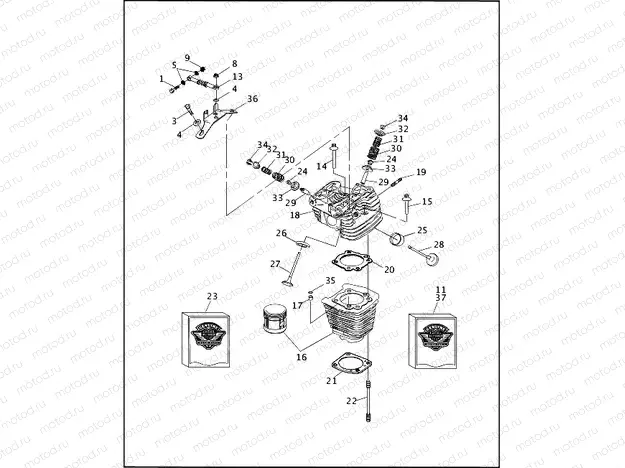 CYLINDERS, HEADS & VALVES V2â¢ - REAR SHOWN (2 OF 2)