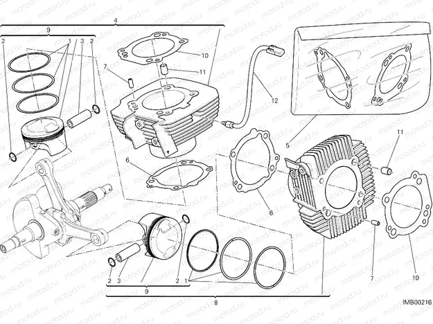 CYLINDERS - PISTONS [MOD:SCR800CR]