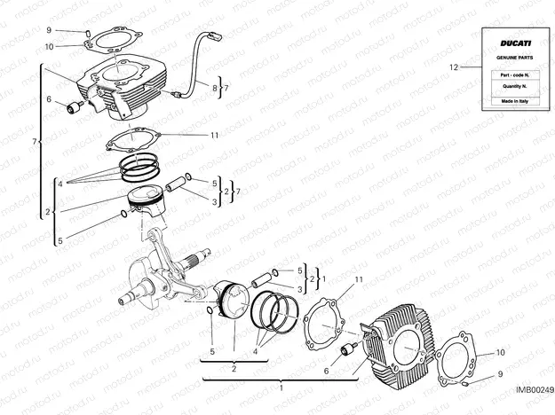 CYLINDERS - PISTONS [MOD:SCR800DK]