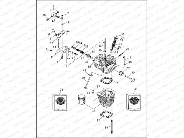 CYLINDERS, VALVES & HEADS V2â¢ - REAR SHOWN (1 OF 2)