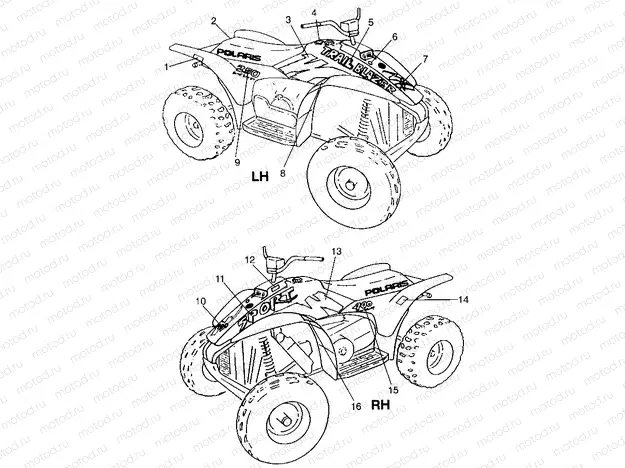 DECALS Sport 400L W97BA38C and Trail Blazer W97BA25C (4940124012A012) | DECALS Sport 400L W97BA38C and Trail Blazer W97BA25C (4940124012A012)
