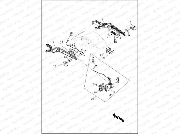 DOMESTIC LICENSE PLATE BRACKET AND TURN SIGNALS, REAR