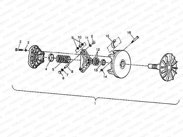 DRIVE CLUTCH ASSEMBLY 2X4 300 W957530 (4930053005B011) | DRIVE CLUTCH ASSEMBLY 2X4 300 W957530 (4930053005B011)