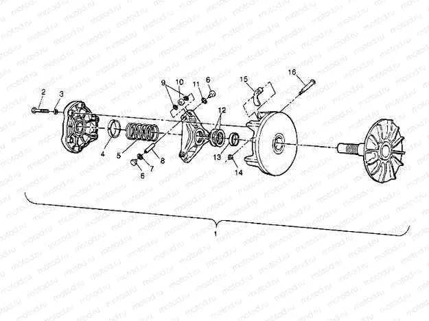DRIVE CLUTCH ASSEMBLY 2x4 400L W947540 (4926752675B010) | DRIVE CLUTCH ASSEMBLY 2x4 400L W947540 (4926752675B010)