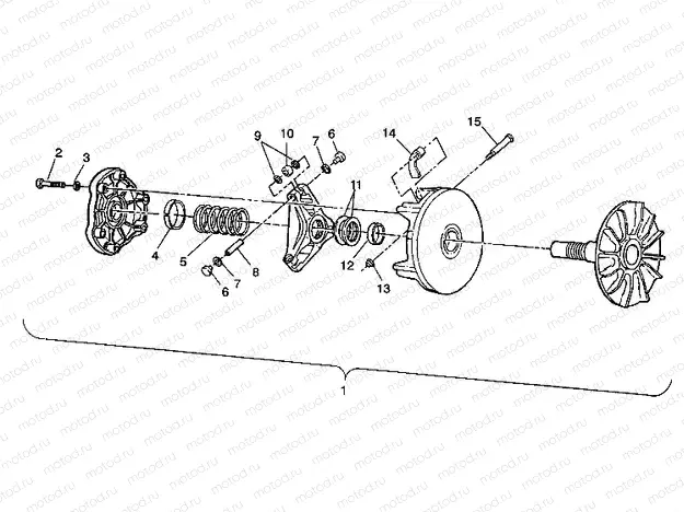 DRIVE CLUTCH ASSEMBLY 4X4 350L W938139 (4924052405025A) | DRIVE CLUTCH ASSEMBLY 4X4 350L W938139 (4924052405025A)