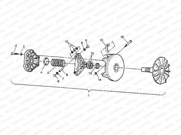 DRIVE CLUTCH ASSEMBLY 6x6 300 W948730 (4926792679C005) | DRIVE CLUTCH ASSEMBLY 6x6 300 W948730 (4926792679C005)
