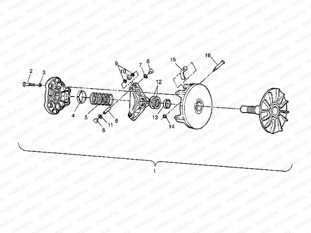 DRIVE CLUTCH ASSEMBLY 6x6 400L W948740 (4926802680C007) | DRIVE CLUTCH ASSEMBLY 6x6 400L W948740 (4926802680C007)