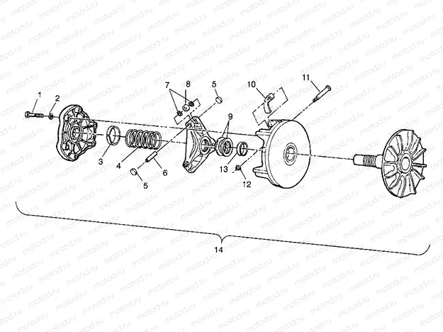 DRIVE CLUTCH XPRESS 300 W969530 and XPRESS 400 W969540 (4935923592C005) | DRIVE CLUTCH XPRESS 300 W969530 and XPRESS 400 W969540 (4935923592C005)