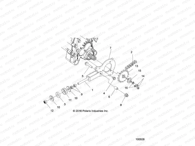 DRIVE TRAIN | DRIVE TRAIN, CHAIN TENSIONER AND SPROCKET - A18HAA15B7/B2 (100928)