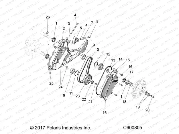 DRIVE TRAIN | DRIVE TRAIN, CHAINCASE - S20EDB6PSL (C600805)