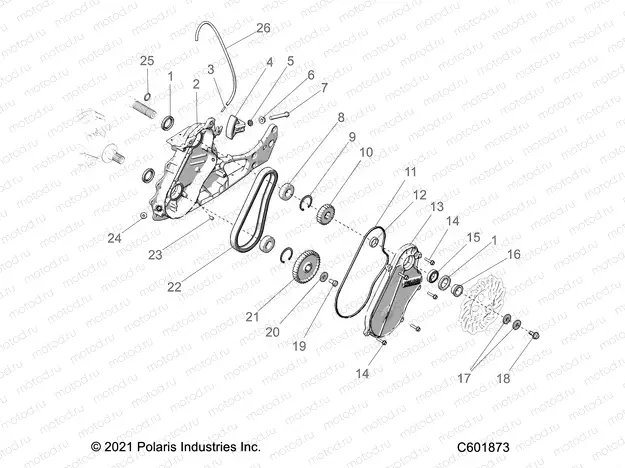 DRIVE TRAIN | DRIVE TRAIN, CHAINCASE - S22TKL8RS/8RE ALL OPTIONS (600552)
