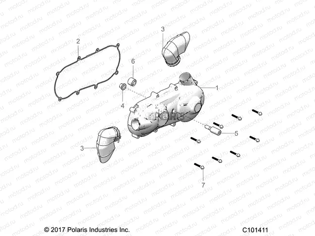 DRIVE TRAIN | DRIVE TRAIN, CLUTCH COVER AND DUCTING - A23HZB15A1/A4/B1/B4  (C101411)