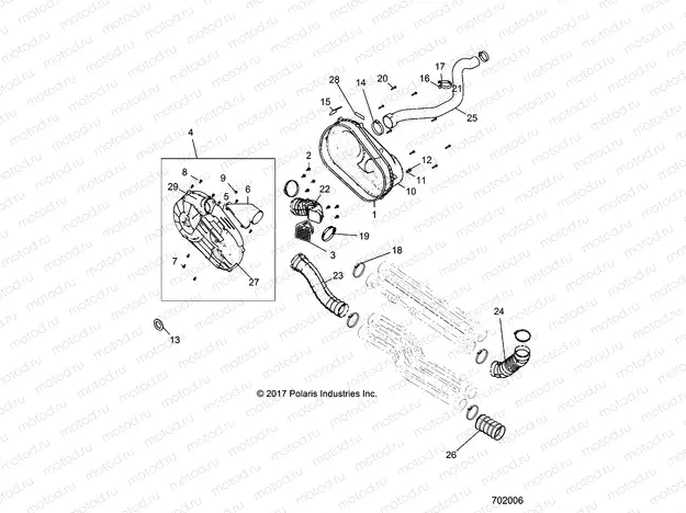 DRIVE TRAIN | DRIVE TRAIN, CLUTCH COVER AND DUCTING - G20G4P99AX/LX (702006)