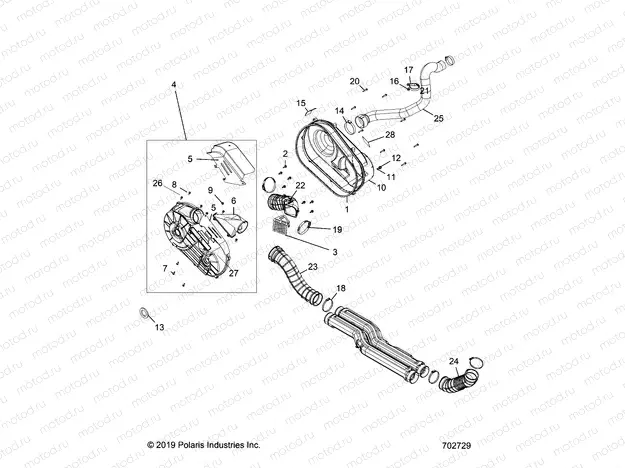 DRIVE TRAIN | DRIVE TRAIN, CLUTCH COVER AND DUCTING - G20GAE99F2/EFS/BFM/BCM/SFS/SC2 (702729)