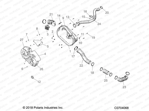 DRIVE TRAIN | DRIVE TRAIN, CLUTCH COVER AND DUCTING - G22G4E99NP (C0704068)