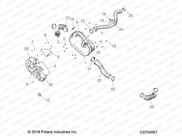 DRIVE TRAIN | DRIVE TRAIN, CLUTCH COVER AND DUCTING - G23GXP99A/99B (C0704067)