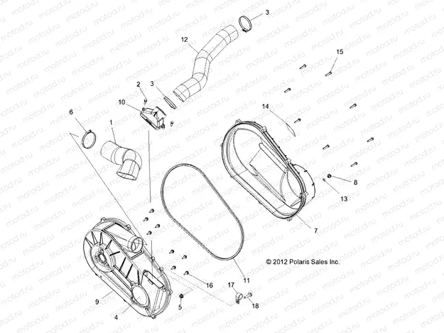 DRIVE TRAIN | DRIVE TRAIN, CLUTCH COVER and DUCTING - R13VH57AD/6EAK (49RGRCLUTCHCVR13RZR570)