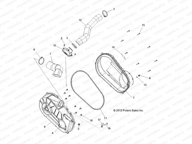 DRIVE TRAIN | DRIVE TRAIN, CLUTCH COVER and DUCTING - R13VH57FX (49RGRCLUTCHCVR13RZR570I)