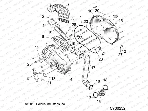 DRIVE TRAIN | DRIVE TRAIN, CLUTCH COVER AND DUCTING - R19RRU99/A/B (C700232)