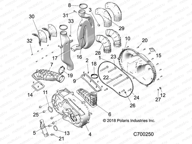 DRIVE TRAIN | DRIVE TRAIN, CLUTCH COVER AND DUCTING - R20RSB99/A/B (C700250)