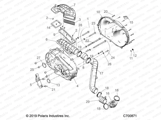 DRIVE TRAIN | DRIVE TRAIN, CLUTCH COVER AND DUCTING - R23RSU99A9/AJ/AK/AX/B9/BJ/BK/BX (C700871)