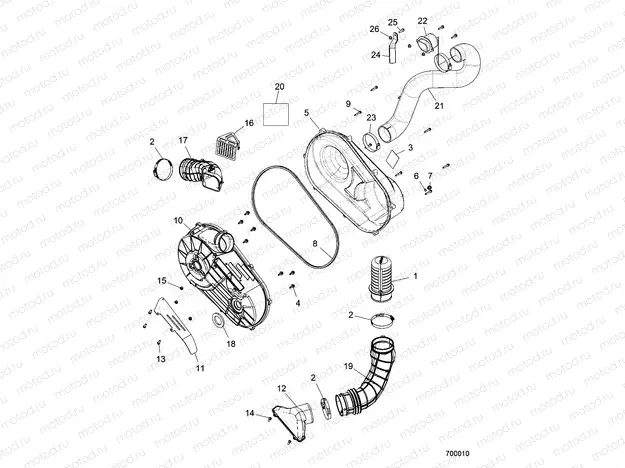 DRIVE TRAIN | DRIVE TRAIN, CLUTCH COVER AND DUCTING - Z15VCE87AT/AV (700010)