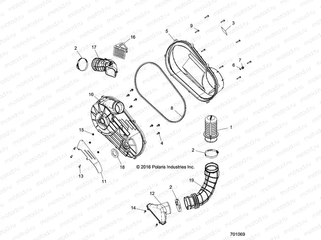 DRIVE TRAIN | DRIVE TRAIN, CLUTCH COVER AND DUCTING - Z18VBA87B2/E87BK/BU/LK/BR (701069)
