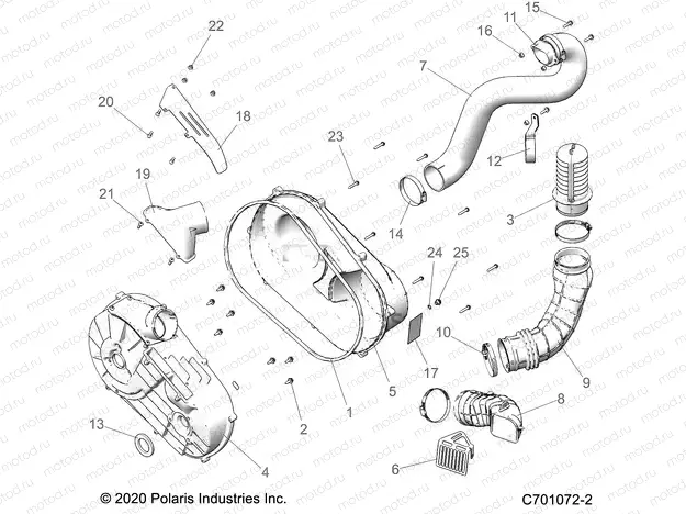 DRIVE TRAIN | DRIVE TRAIN, CLUTCH COVER AND DUCTING - Z20A4E99AH/BH/LH (C701072-2)