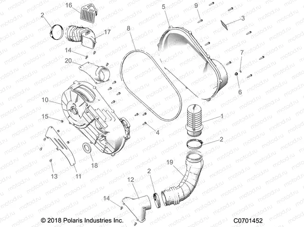 DRIVE TRAIN | DRIVE TRAIN, CLUTCH COVER AND DUCTING - Z20A5A87B2/E87BP/BK/BX (C0701452)