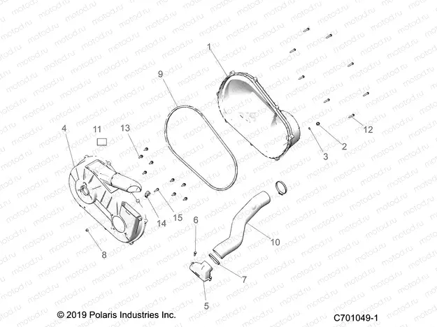 DRIVE TRAIN | DRIVE TRAIN, CLUTCH COVER and DUCTING - Z20CHA57A2/E57AM (C701049-1)