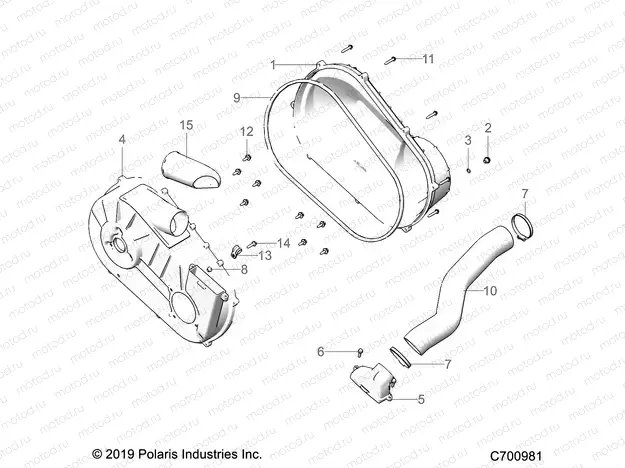 DRIVE TRAIN | DRIVE TRAIN, CLUTCH COVER and DUCTING - Z20CHA57K2 (C700981)