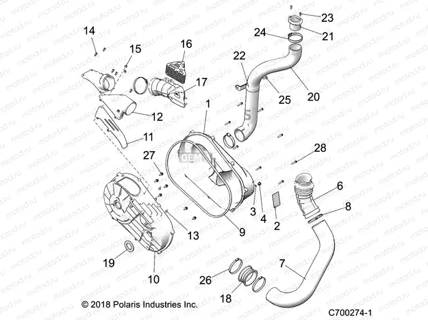 DRIVE TRAIN | DRIVE TRAIN, CLUTCH COVER AND DUCTING - Z20N4E99AC/AL/AN/BC/BL/BN/K99AF/AK/BF/BK (C700274-1)