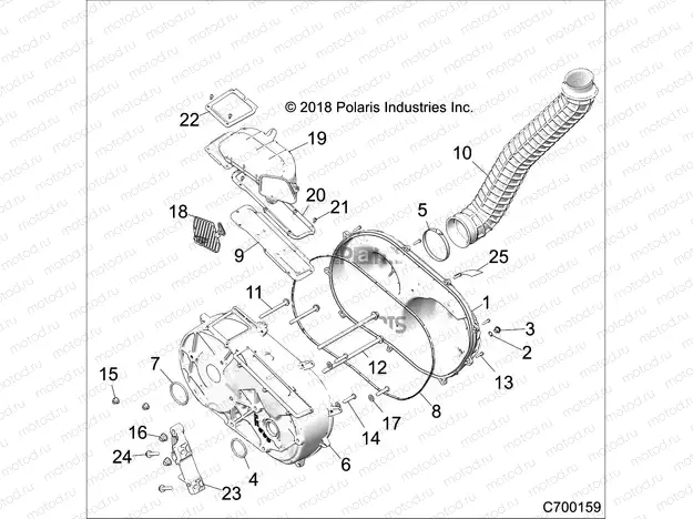 DRIVE TRAIN | DRIVE TRAIN, CLUTCH COVER AND DUCTING - Z20PAL92AG/AP/BG/BP/LG/G92AG/AP/LG (C700159)