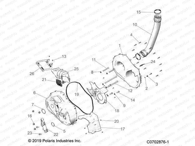 DRIVE TRAIN | DRIVE TRAIN, CLUTCH COVER AND DUCTING - Z20RA_92AC/BC/AK/BK/AR/BR/AE/BE/AH/BH/AT/BT (C0702876-1)