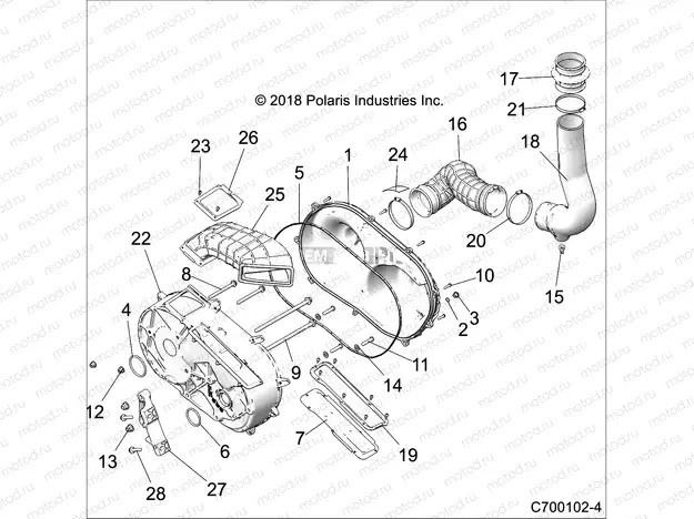 DRIVE TRAIN | DRIVE TRAIN, CLUTCH COVER AND DUCTING - Z20S1E99NG (C700102-4)