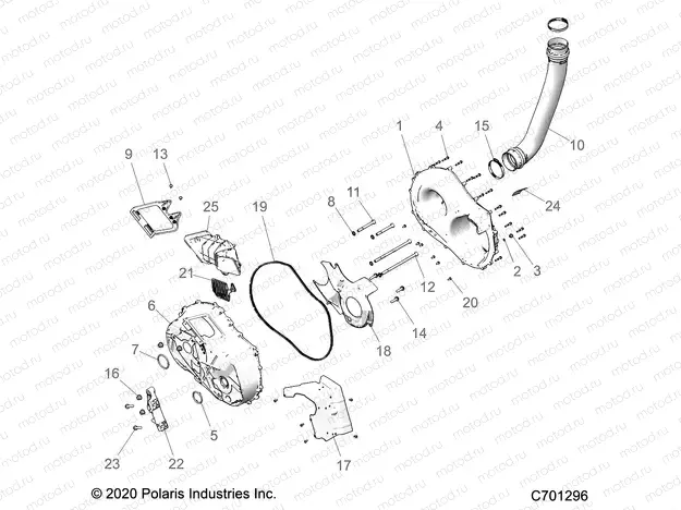 DRIVE TRAIN | DRIVE TRAIN, CLUTCH COVER AND DUCTING - Z21R4D92AM/BM/AC (C701296)