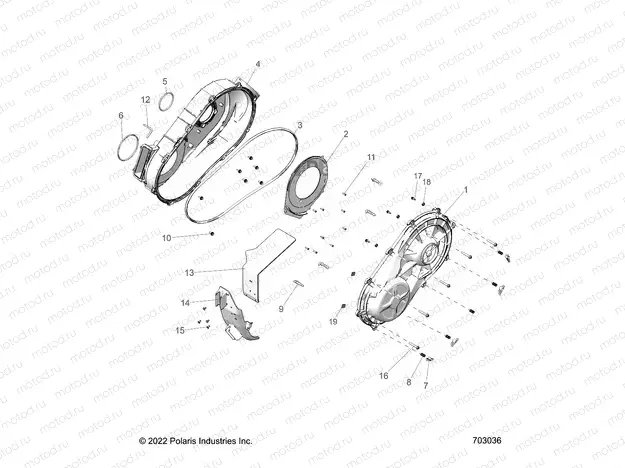 DRIVE TRAIN | DRIVE TRAIN, CLUTCH COVER, INNER/OUTER - Z22RME2KAG/BG/K2KAN/BN (703036)